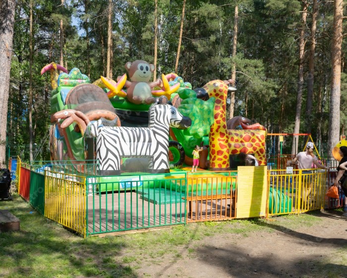 Надувная горка "Жираф и зебра" 8*7*6,3 м