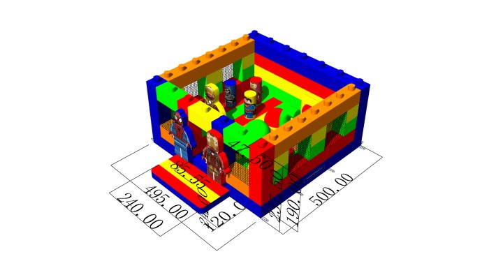 Надувной батут "Супергерои" 5*5*2,4 м 