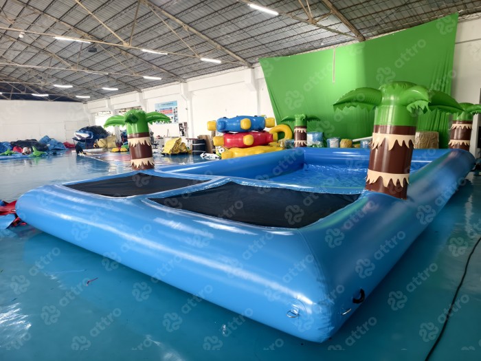 Надувной квадратный бассейн с подиумом (Китай) 8,5*5*1,6 М