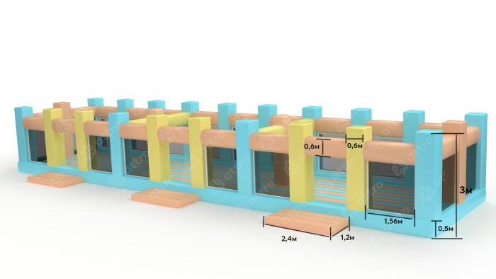 Надувной батут "Черноморец", 20*5*3 м
