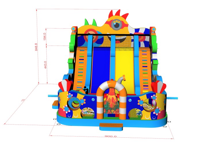 Надувной батут "Король Миньонов" 13,5*9*8,5 м