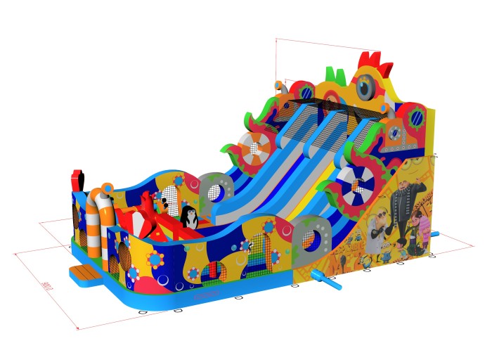 Надувной батут "Король Миньонов" 13,5*9*8,5 м