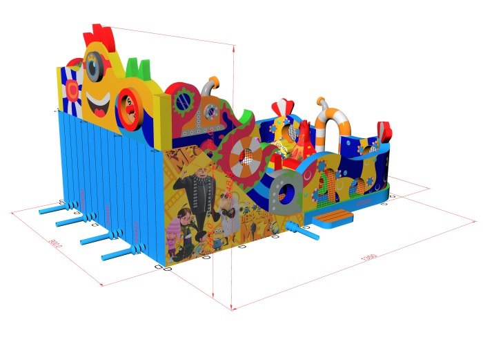 Надувной батут "Король Миньонов" 13,5*9*8,5 м