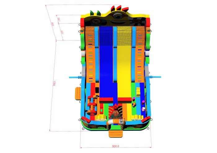 Надувной батут "Король Миньонов" 13,5*9*8,5 м