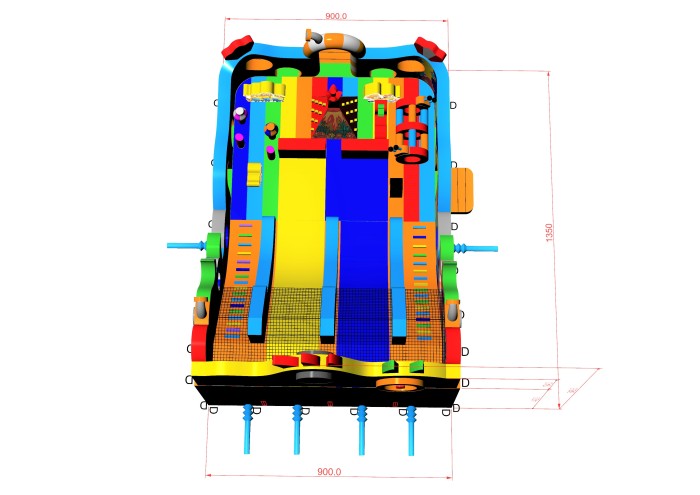Надувной батут "Король Миньонов" 13,5*9*8,5 м