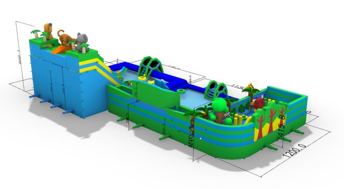 Надувной аквапарк "Пристань Тропики большая" 28*15*8,6 м