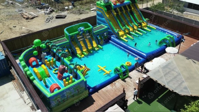 Надувной аквапарк "Пристань Тропики большая" 28*15*8,6 м