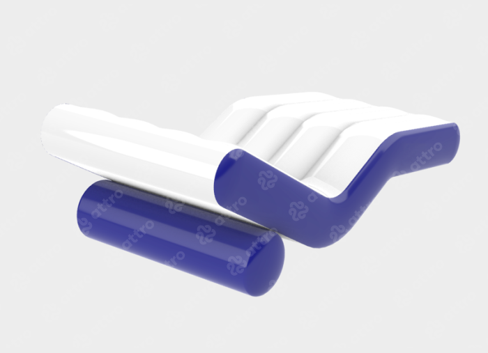 Надувной плавающий диван (шезлонг, лежак) для отдыха одноместный, 2,3*1*0,75 м