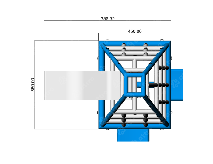 Надувная водная горка "Пирамида Джунгли" 5,5*4,5*4,2 м