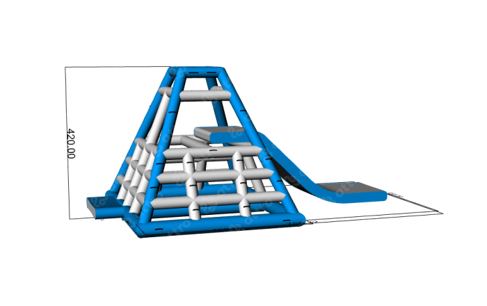 Надувная водная горка "Пирамида Джунгли" 5,5*4,5*4,2 м