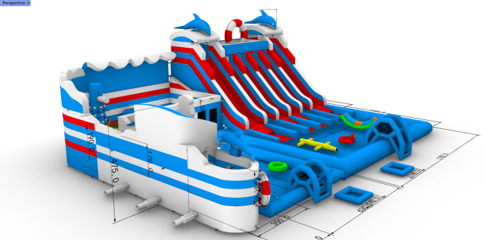 Надувной аквапарк "Пристань" 20*15*8,5 м