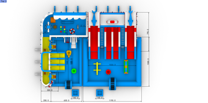 Надувной аквапарк "Пристань" 20*15*8,5 м