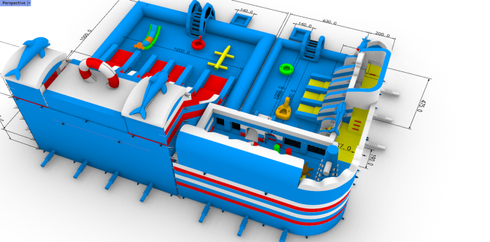 Надувной аквапарк "Пристань" 20*15*8,5 м