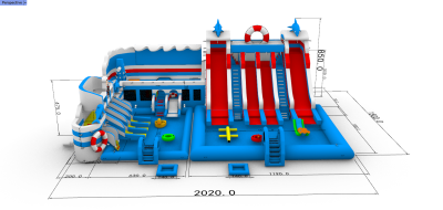 Надувной аквапарк &quot;Пристань&quot; 20*15*8,5 м