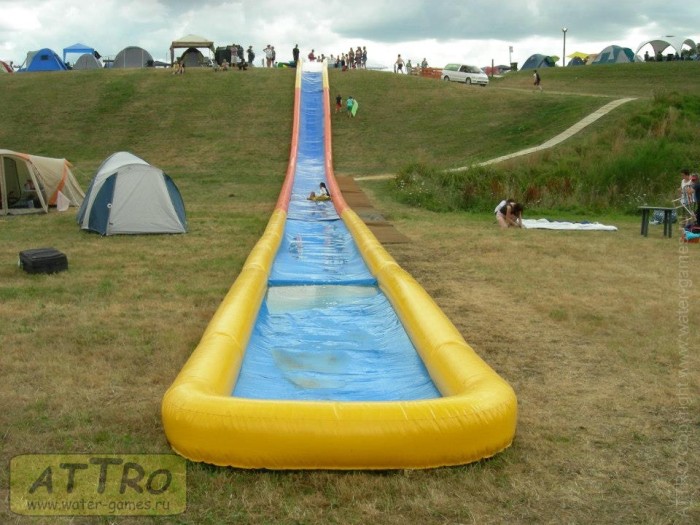 Надувная водная горка "Турбо" герметичная 2 полосы