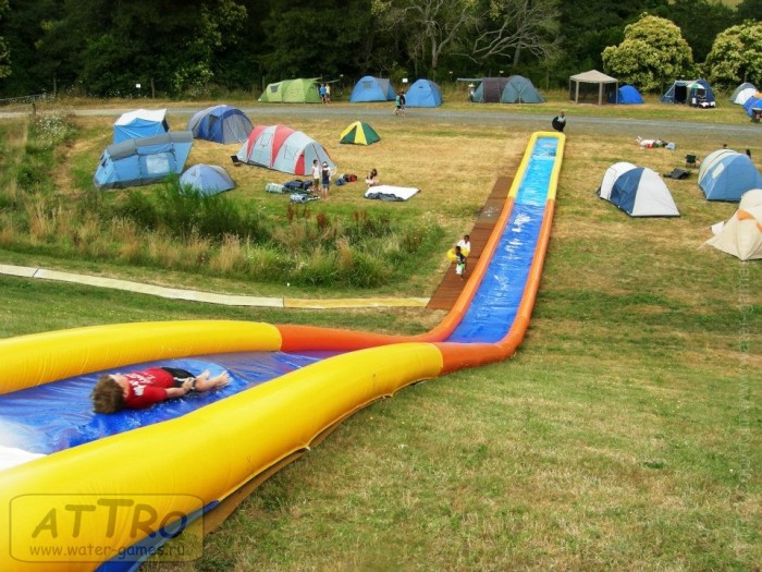 Надувная водная горка "Турбо" герметичная 2 полосы