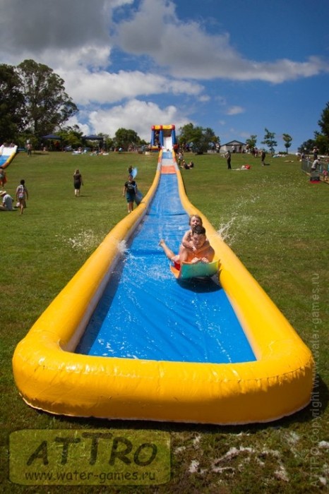 Надувная водная горка "Турбо" герметичная 2 полосы