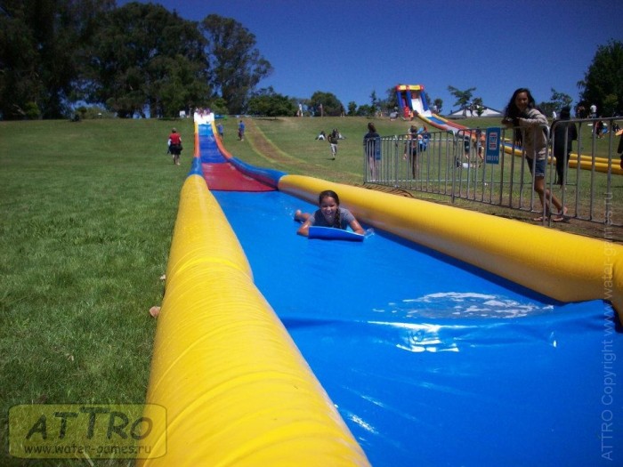 Надувная водная горка "Турбо" герметичная 2 полосы