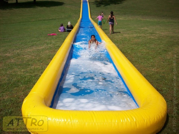Надувная водная горка "Турбо" герметичная 2 полосы