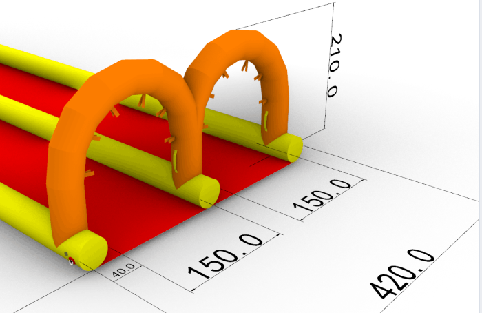 Надувная водная горка "Турбо" герметичная 2 полосы