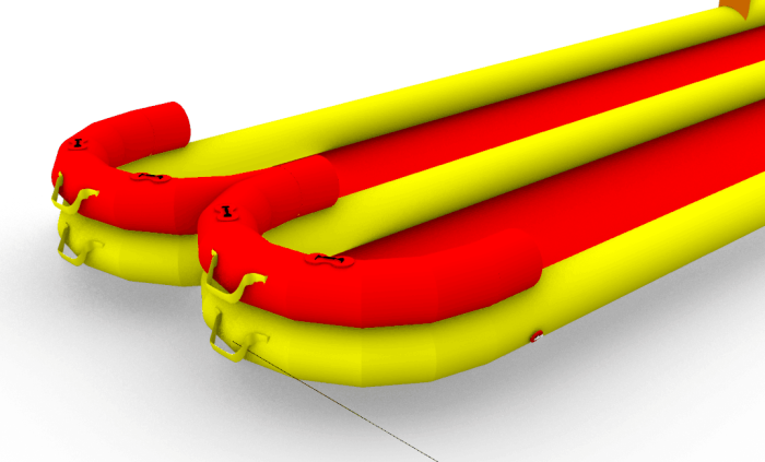 Надувная водная горка "Турбо" герметичная 2 полосы