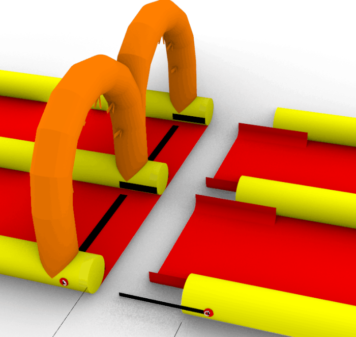 Надувная водная горка "Турбо" герметичная 2 полосы