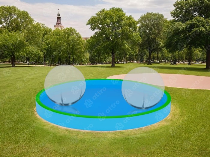 Круглый надувной бассейн с аквазорбами из Аирдек (ipoolgo)