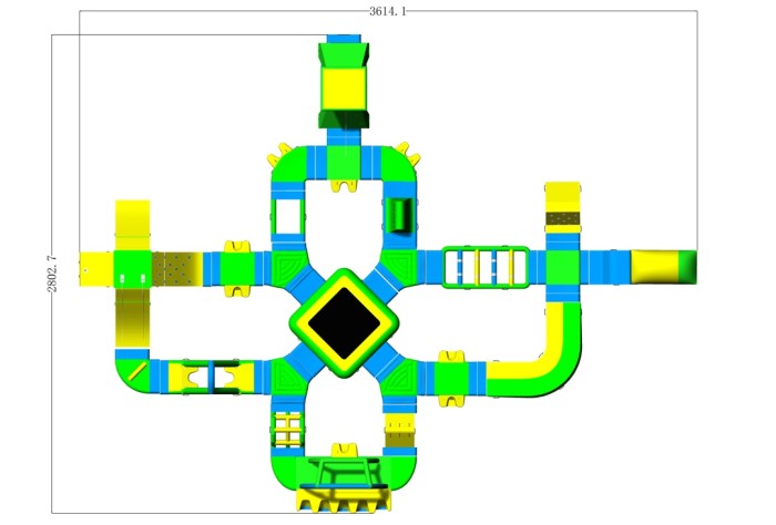Надувной аквапарк "Спорт парк 65" 36*28*3 м
