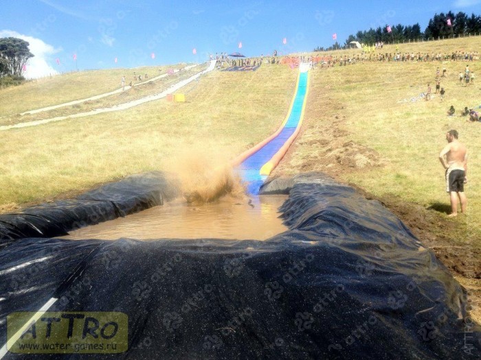 Надувная водная горка "Турбо" герметичная 3 полосы