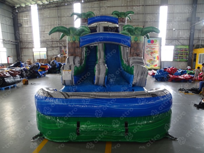 Надувная водная горка "Путешествие по джунглям" 8,5*5*4,5 м