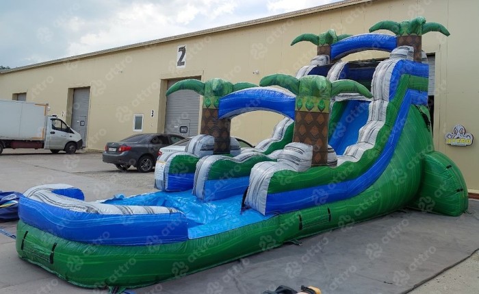 Надувная водная горка "Путешествие по джунглям" 8,5*5*4,5 м