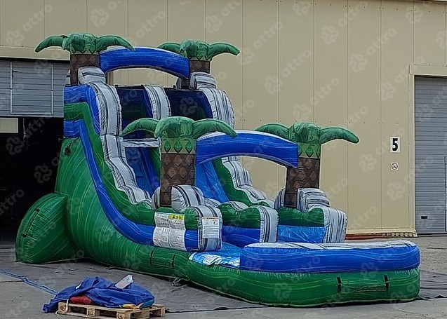 Надувная водная горка "Путешествие по джунглям" 8,5*5*4,5 м