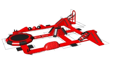 Надувной аквапарк "ATTRO-Red" 30*30*5.5 м 