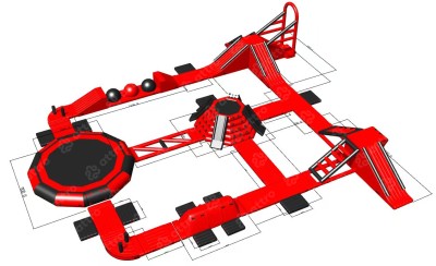 Надувной аквапарк &quot;ATTRO-Red&quot; 30*30*5.5 м 