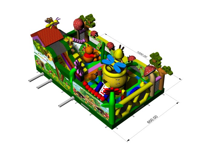 Надувной батут «Пчелка» 10*6*5 м