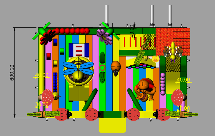 Надувной батут «Пчелка» 10*6*5 м