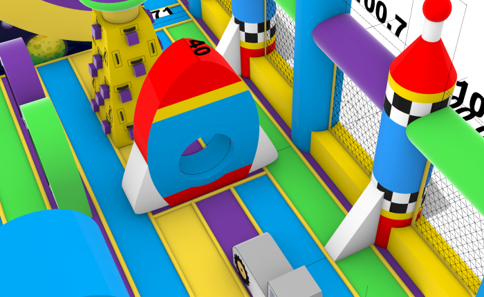 Надувной батут "Космос" 10*7*7 м