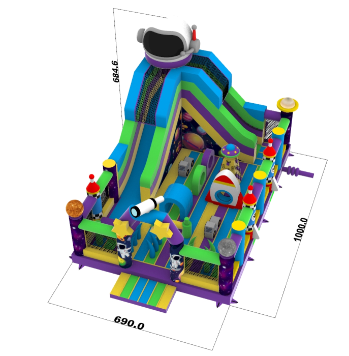 Надувной батут "Космос" 10*7*7 м