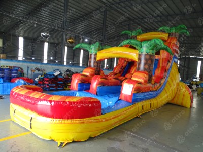 Надувная водная горка "Зов Джунглей" 8,5*5*4,5 м