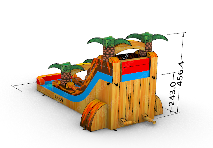 Надувная водная горка "Зов Джунглей" 8,5*5*4,5 м