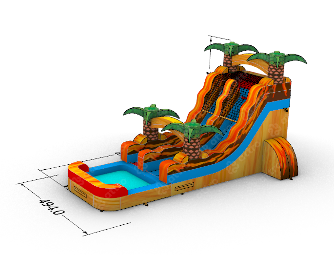 Надувная водная горка "Зов Джунглей" 8,5*5*4,5 м