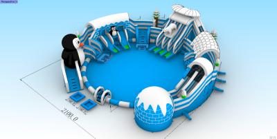 Надувной аквапарк "Северный полюс" 21*21*6 м
