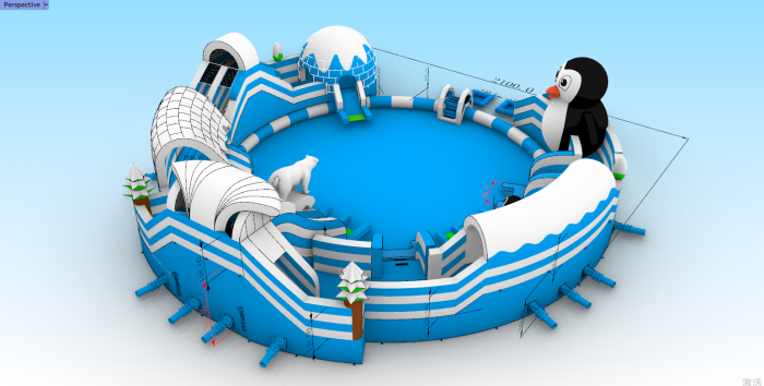 Надувной аквапарк "Северный полюс" 21*21*6 м