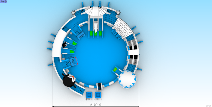 Надувной аквапарк "Северный полюс" 21*21*6 м