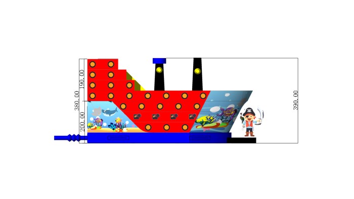 Надувная горка "Маленькие пираты" 7,6*4*4 м