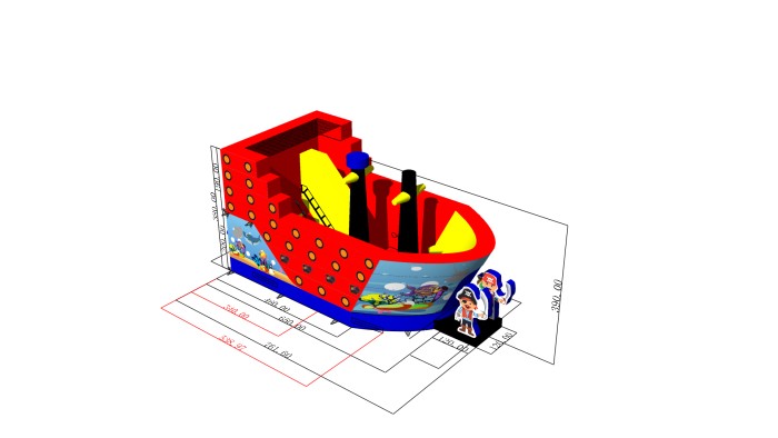 Надувная горка "Маленькие пираты" 7,6*4*4 м