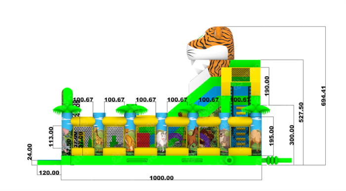 Надувной батут "Джуманджи" 10*7*7 м