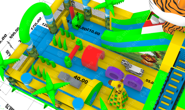 Надувной батут "Джуманджи" 10*7*7 м