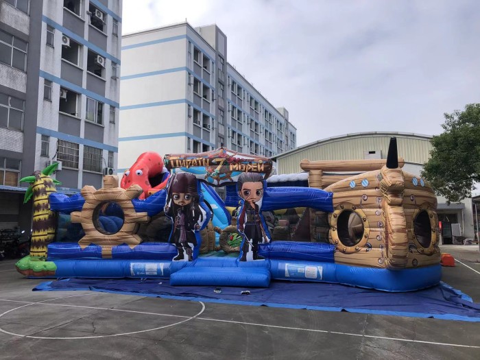 Надувная горка "Пираты" 12*9*4,2 м