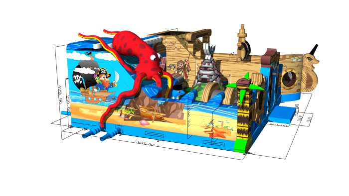 Надувная горка "Пираты" 12*9*4,2 м